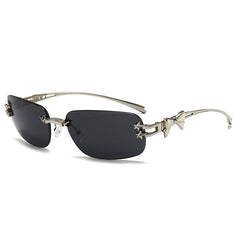 rimless square sunglasses with star-metal temples - STELLU