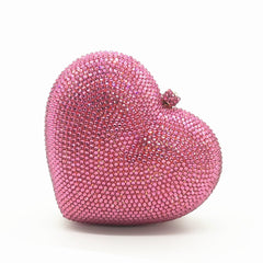 crystal heart-shaped evening clutch - Tawfiqa