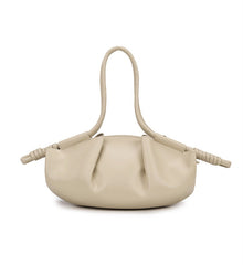 ruched crescent bag with knotted handles – NYRA
