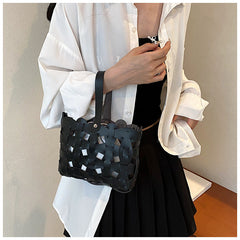 woven leather cage tote – BRAXA