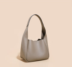 Minimalist Hobo Shoulder Bag in Textured Leather – OLIVE