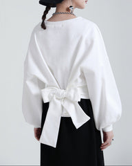 Puff Sleeve V Neck Blouse - Qurwa
