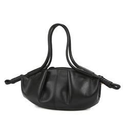 ruched crescent bag with knotted handles – NYRA