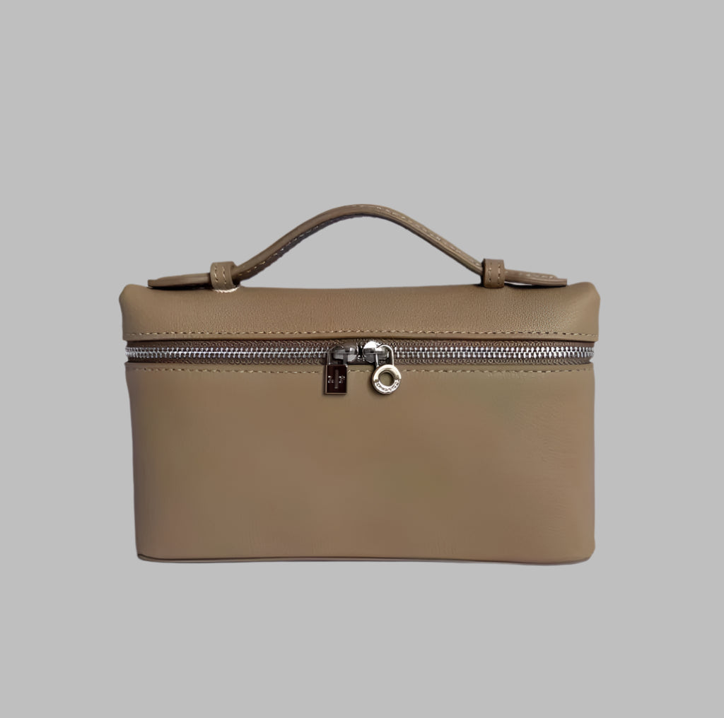 textured leather crossbody with top handle - ARYA