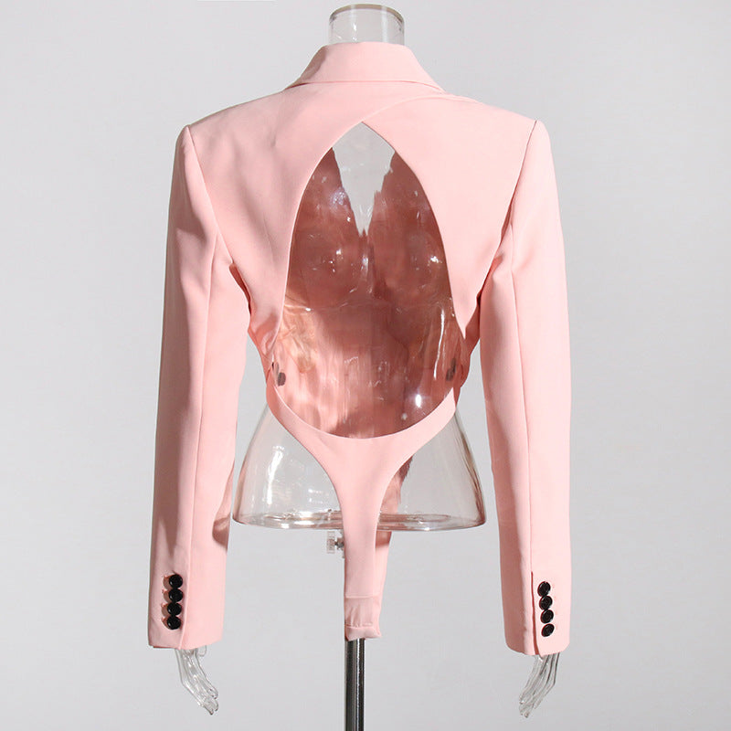 cropped tailored blazer with asymmetric hem - Selano