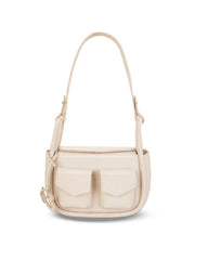 Double-pocket flap shoulder bag with wide strap - TIAX