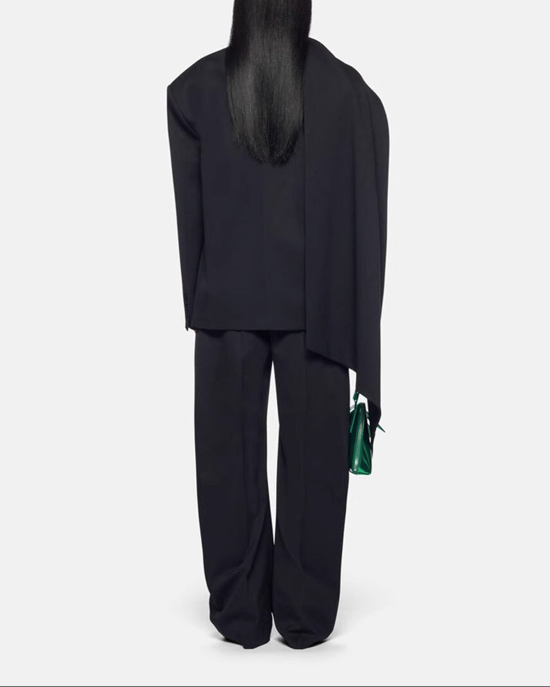 oversized tailored suit with draped scarf detail – SIENNS