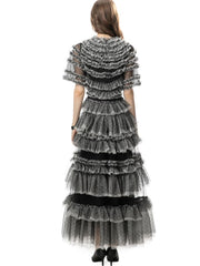 tiered ruffle tulle midi dress – Fyzeelk