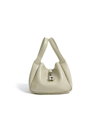 structured mini tote bag with metallic turn-lock - LAYFA
