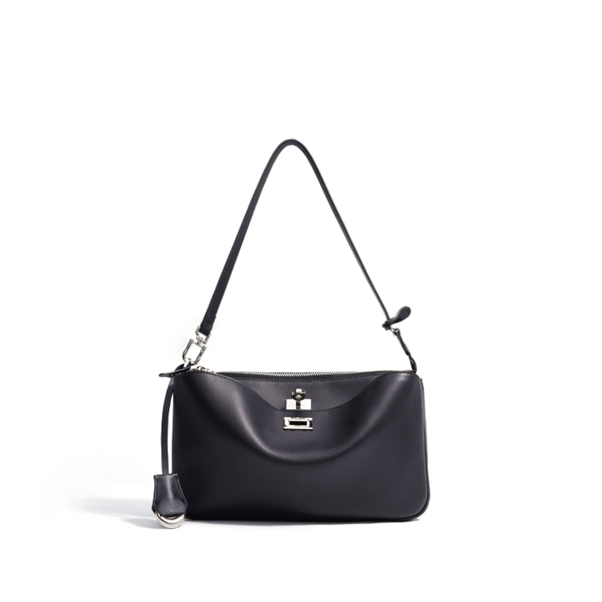 structured shoulder bag with twist-lock clasp - SOFIAQ