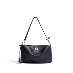 structured shoulder bag with twist-lock clasp - SOFIAQ