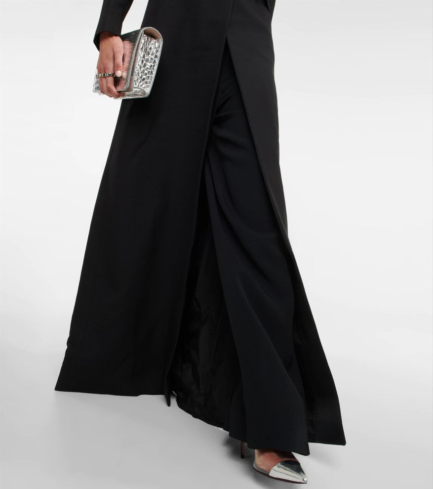 longline tailored blazer dress with deep plunge - Adbisfd
