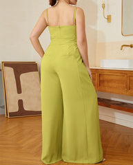 sleeveless wide-leg jumpsuit with front slit –  Aqwuri