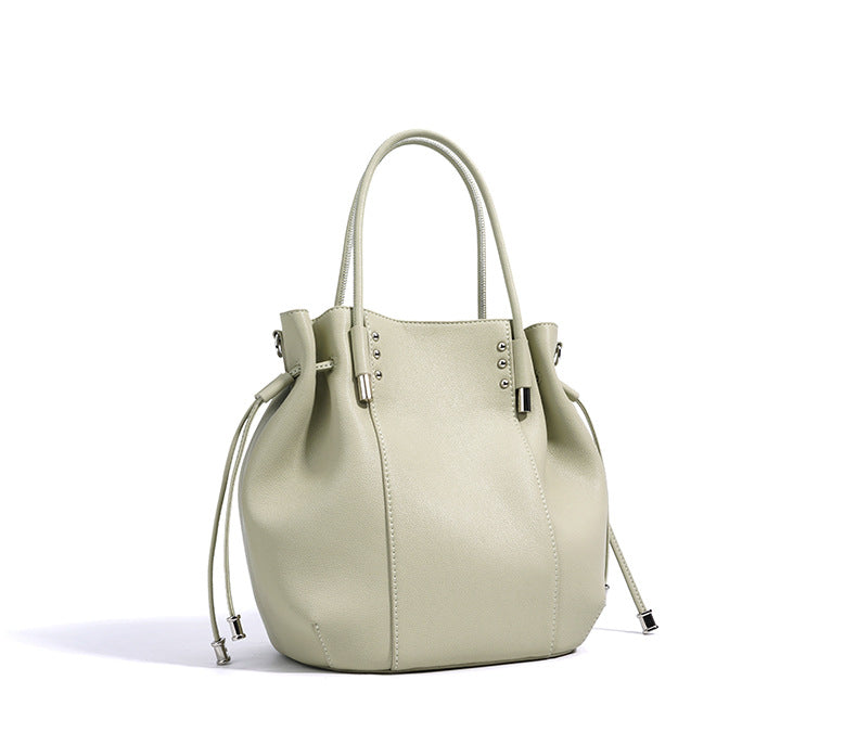 bucket tote bag with metallic drawstring tips – MINTA