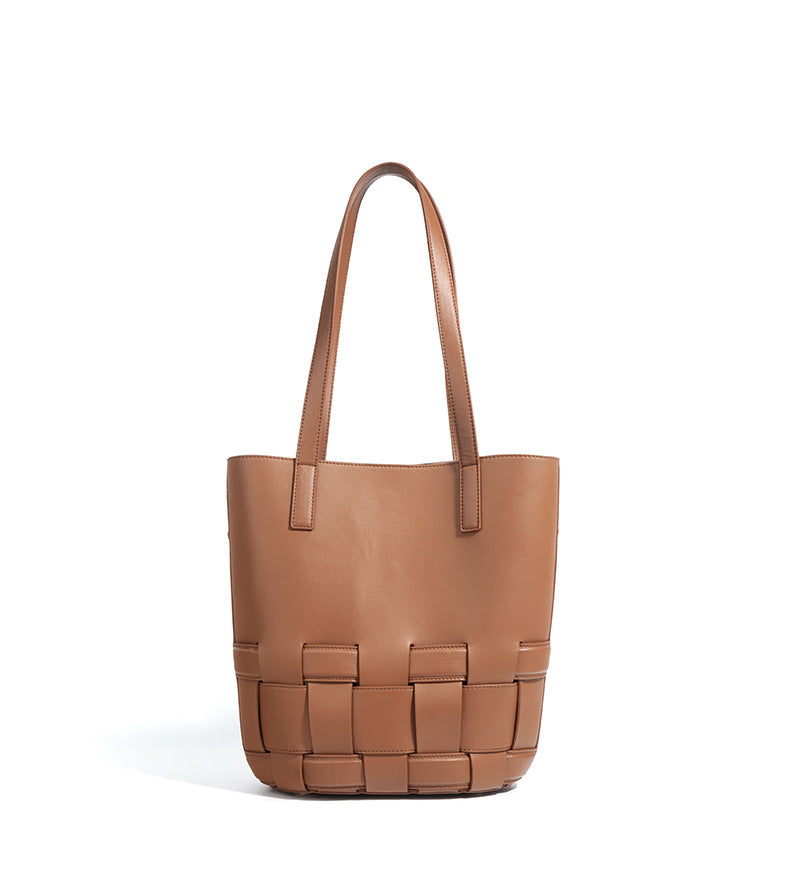 tall woven-hem tote bag – NOIR