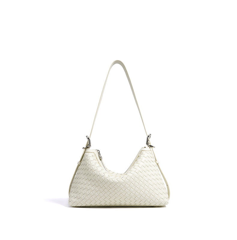 woven crescent shoulder bag with long strap – IVX