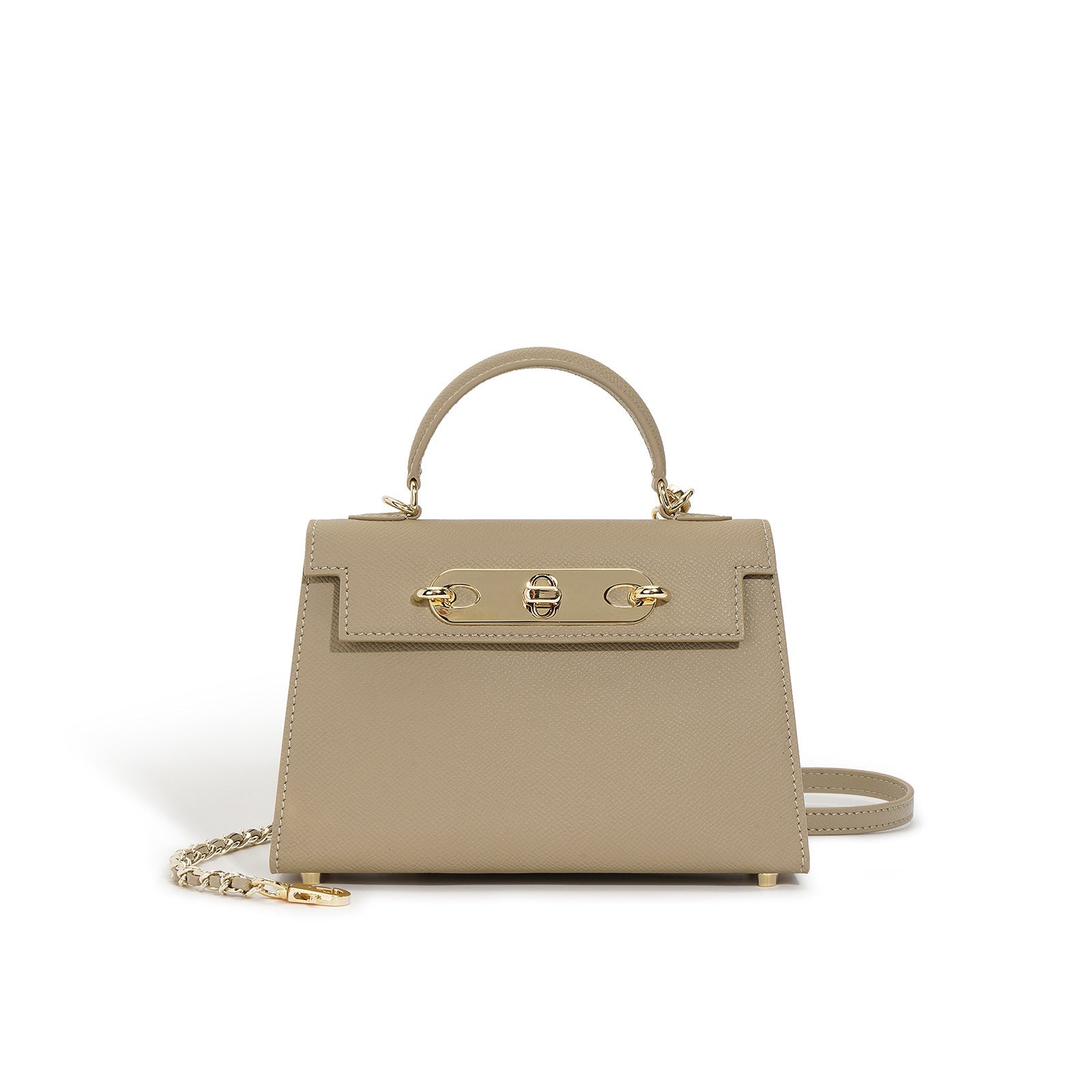 structured top-handle mini bag with gold chain strap – ELARLA