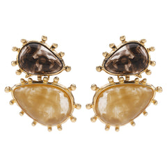 double teardrop earrings with marbled resin - RAYAX