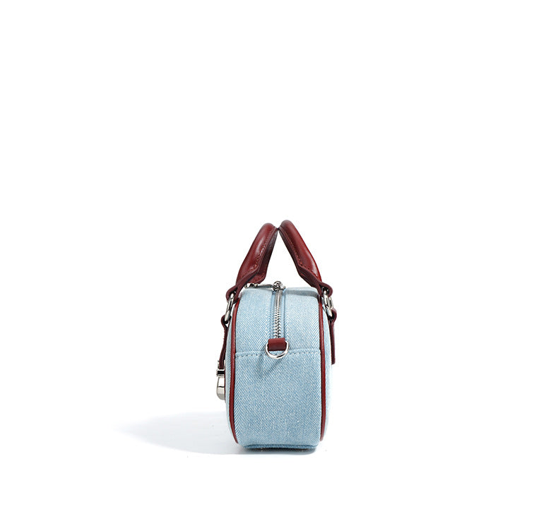 denim dome bag with leather trim – STELLA