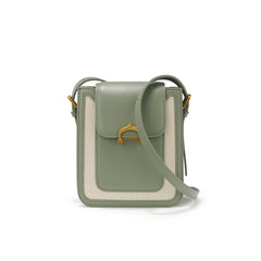 structured two-tone mini crossbody with gold hardware - ALYZA