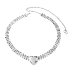 Double row rhinestone waist chain with heart charm – Adfinu