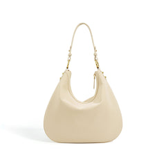 curved hobo shoulder bag with gold hardware - AXYA