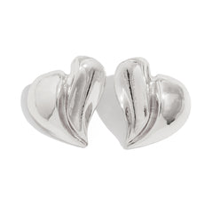 Asymmetric heart-shaped stud earrings with sculpted folds – Vancen