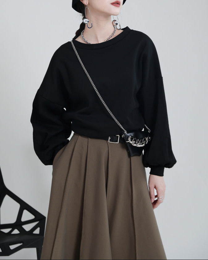 Puff Sleeve V Neck Blouse - Qurwa