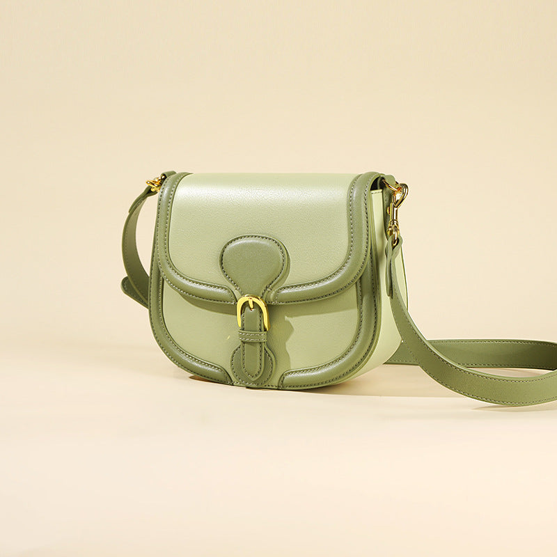 two-tone saddle crossbody with buckle detail - FAYTE