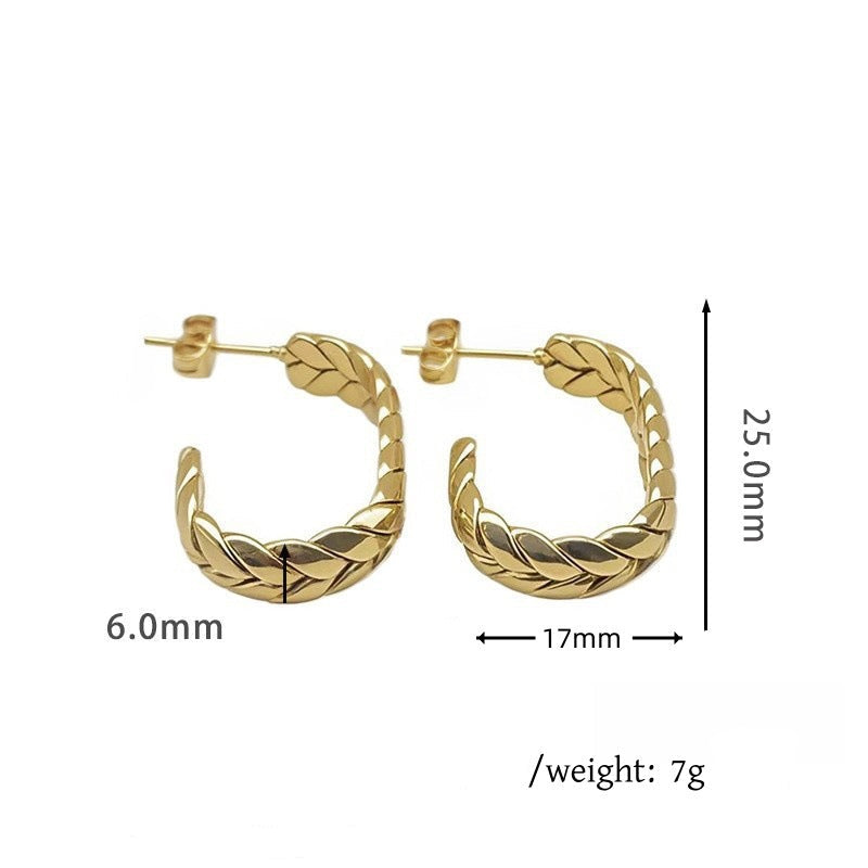 braided gold hoop earrings - SENIA