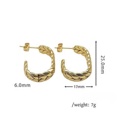 braided gold hoop earrings - SENIA