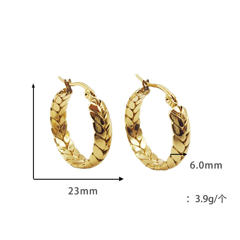 braided gold hoop earrings - SENIA