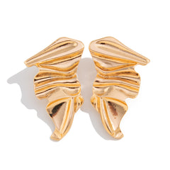 Sculptural ripple earrings with fluid silhouette - Lonwa