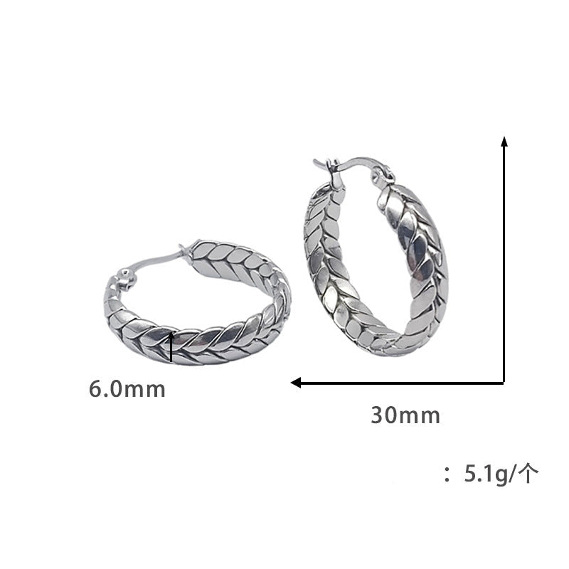 braided gold hoop earrings - SENIA
