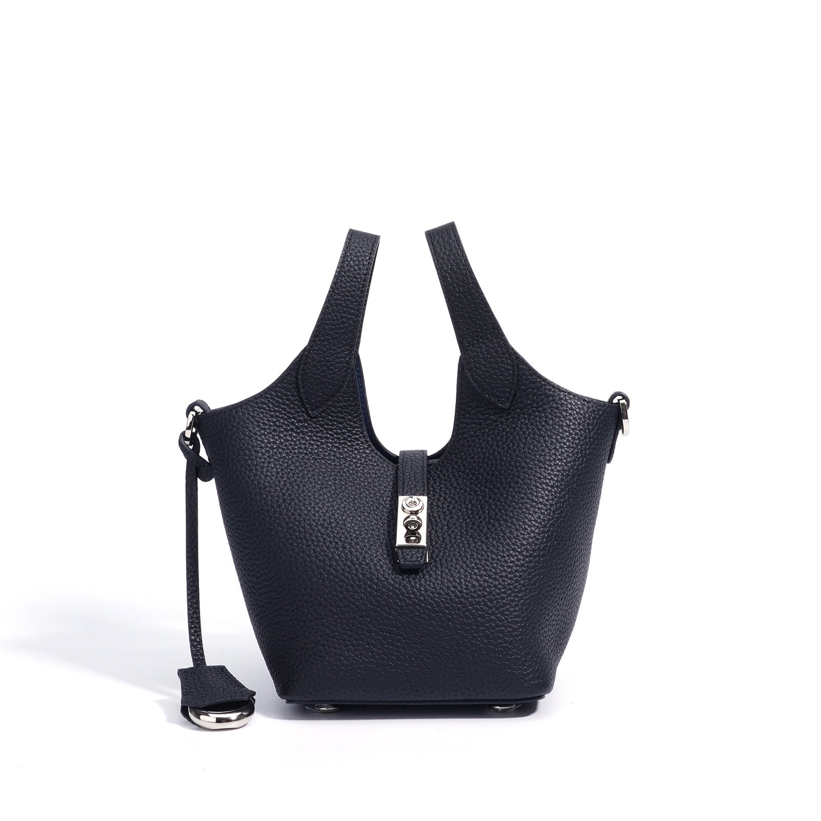 pebble-textured mini tote with top handles - LYRAP