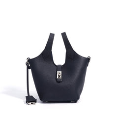 pebble-textured mini tote with top handles - LYRAP