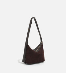 suede crescent bag with leather strap – SIENA