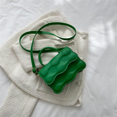 ripple wave mini crossbody bag with puffy green texture – LUMIA