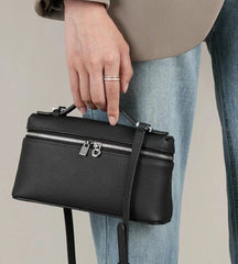 textured leather crossbody with top handle - ARYA