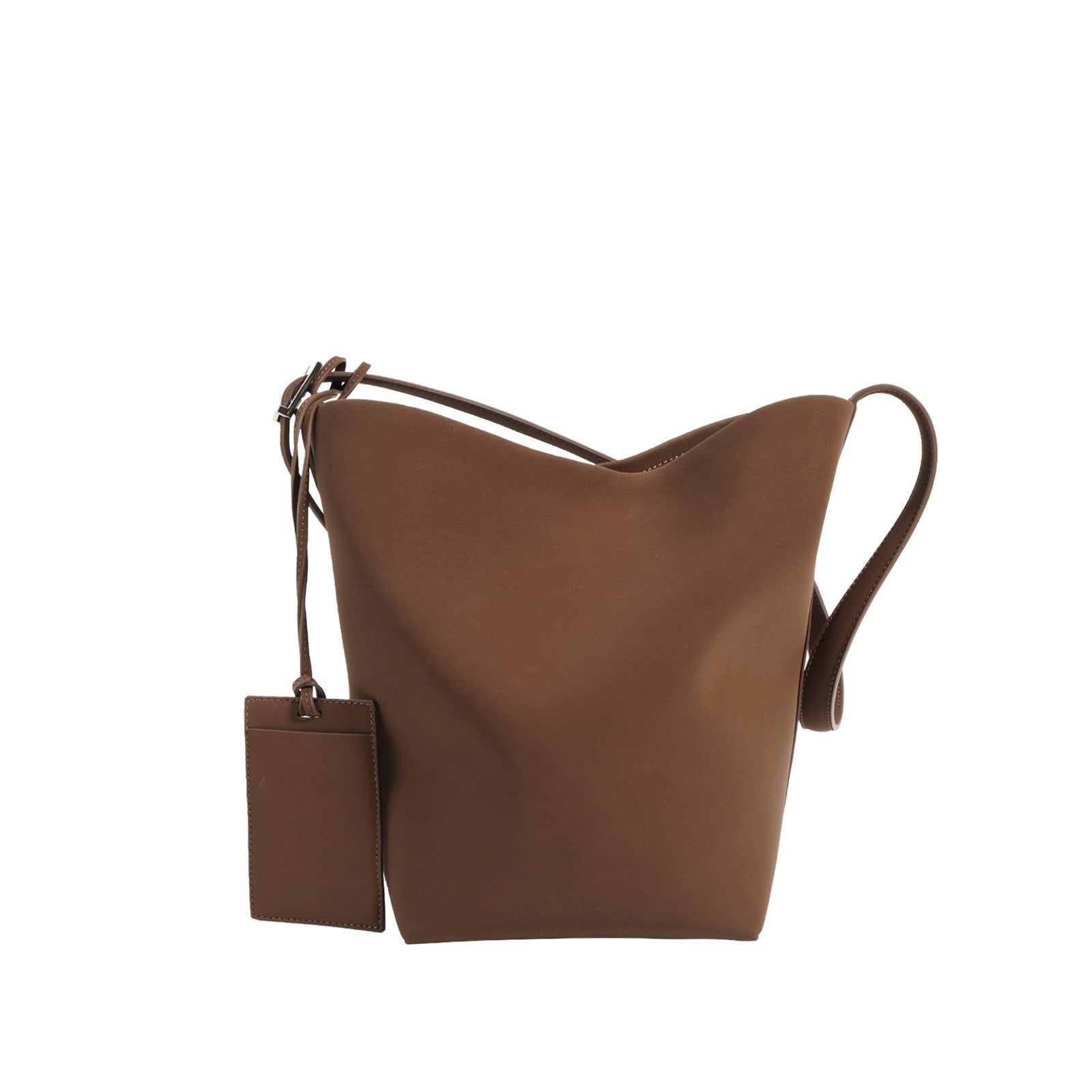 bucket shoulder bag with buckle strap and card tag - SORVA