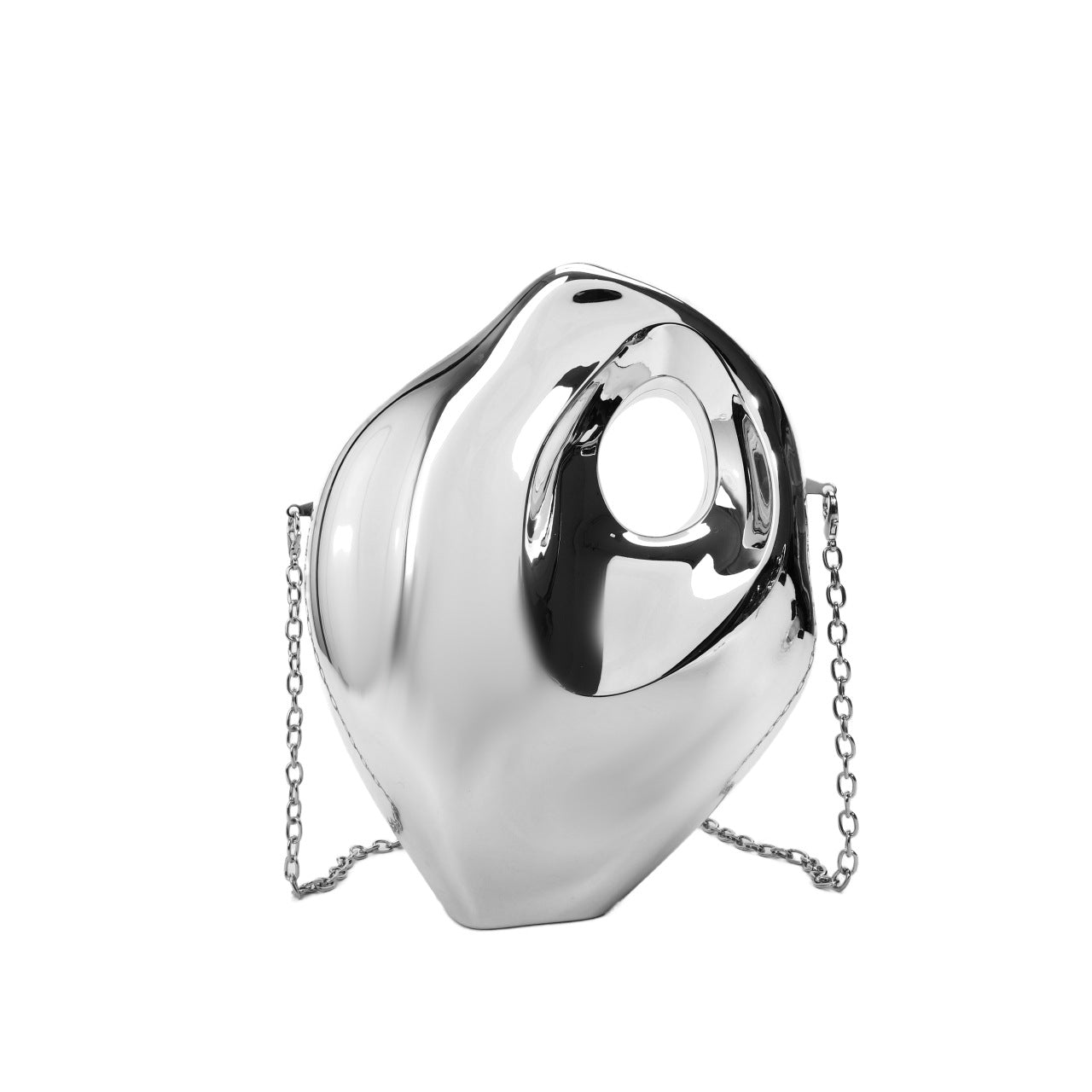 Metallic candy clutch bag with chain strap - Ledvi