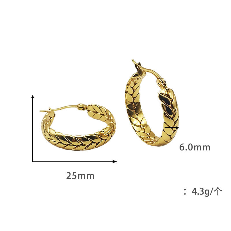 braided gold hoop earrings - SENIA