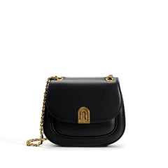 structured flap shoulder bag with chain strap - AURRA