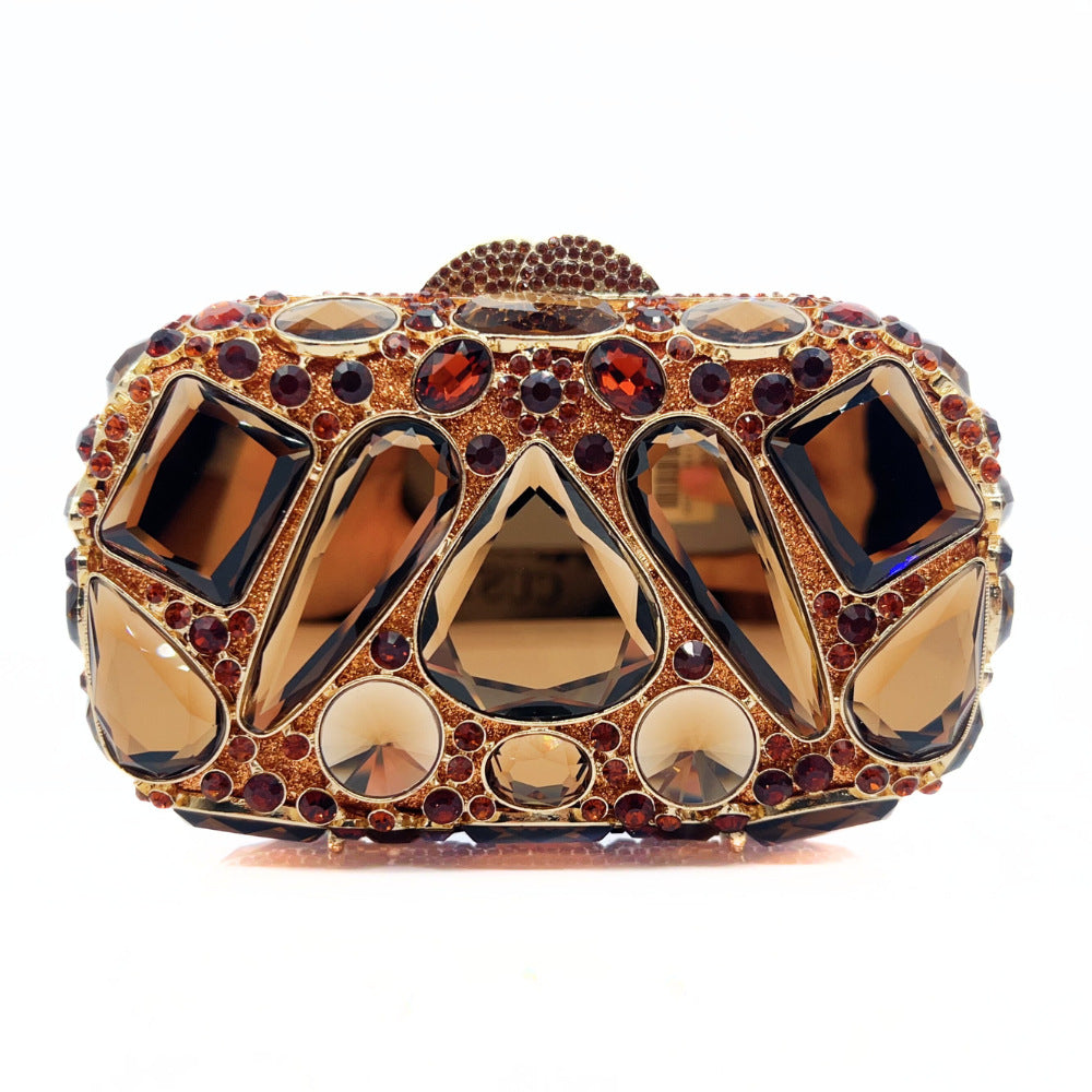 Clutch with amber gemstones and accents - Ashnu