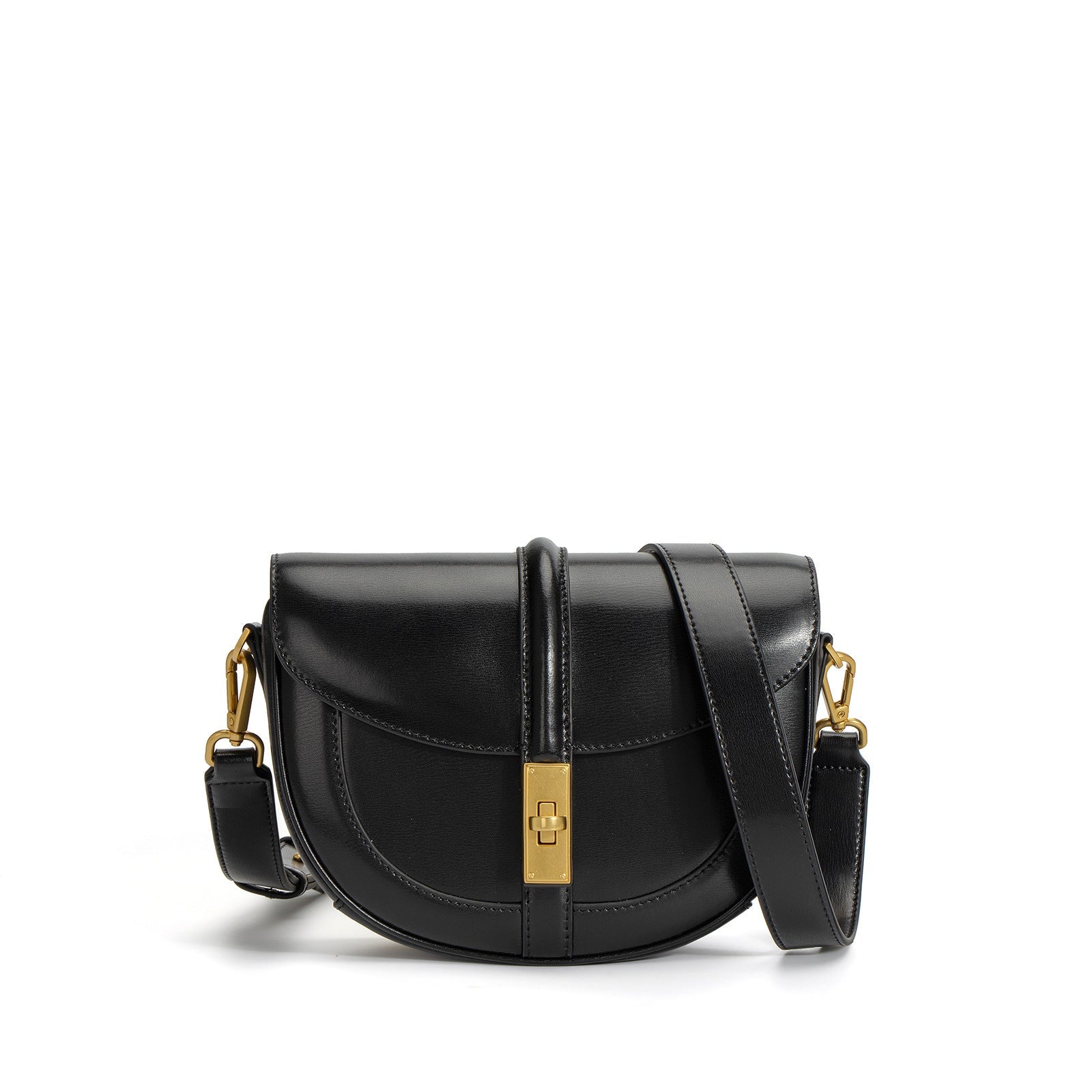 structured curved flap bag with wide crossbody strap – ZIVA
