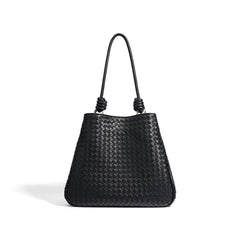 woven trapeze shoulder bag with knotted strap detail – ARYDA