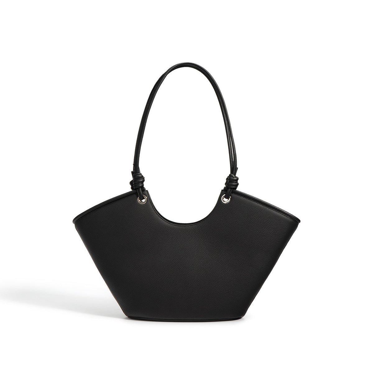textured trapeze shoulder bag with knot straps - MAXA