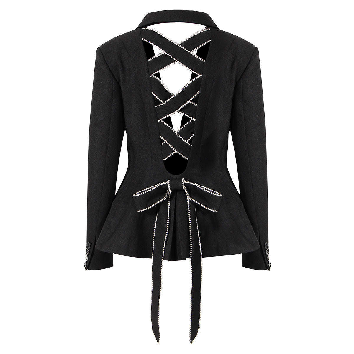 Tailored blazer with criss-cross detail - Lujiny