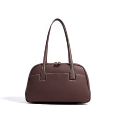 structured leather tote with contrast stitching – NOIX