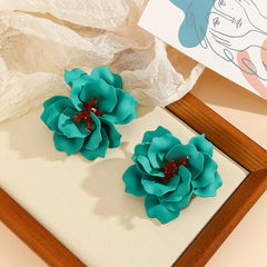 oversized floral statement earrings - BLOOMWI